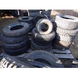 Palletof Various Size and Tupe Tires-Unused-(14) Total