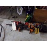 Group of Clamps, (5) Pipe Clamps and (3) Small Bar Clamps