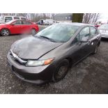 2012 Honda Civic LX, Gray, 163,644 Miles, VIN#: 2HGFB2F55CH572783, CRACKED WINDSHIELD, PAINT FADED