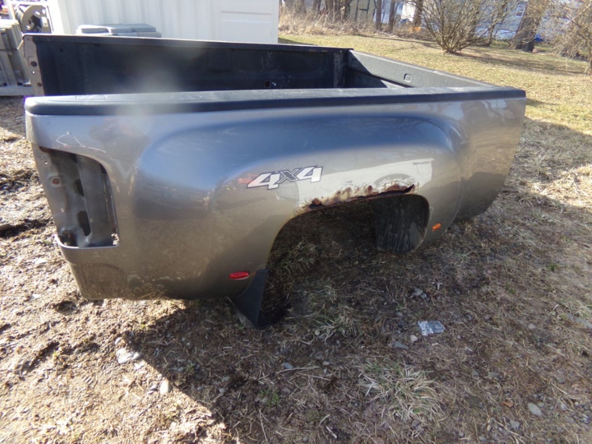 Gray, 1-Ton, GM Dually Truck Box w/Taillights, Rusty And Damaged - Image 4 of 4