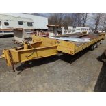 Yellow Tandem Axle Heavy Equipment Trailer, Air Brake, Pintle Hitch, 17' x 8' x 17' Flat Deck with