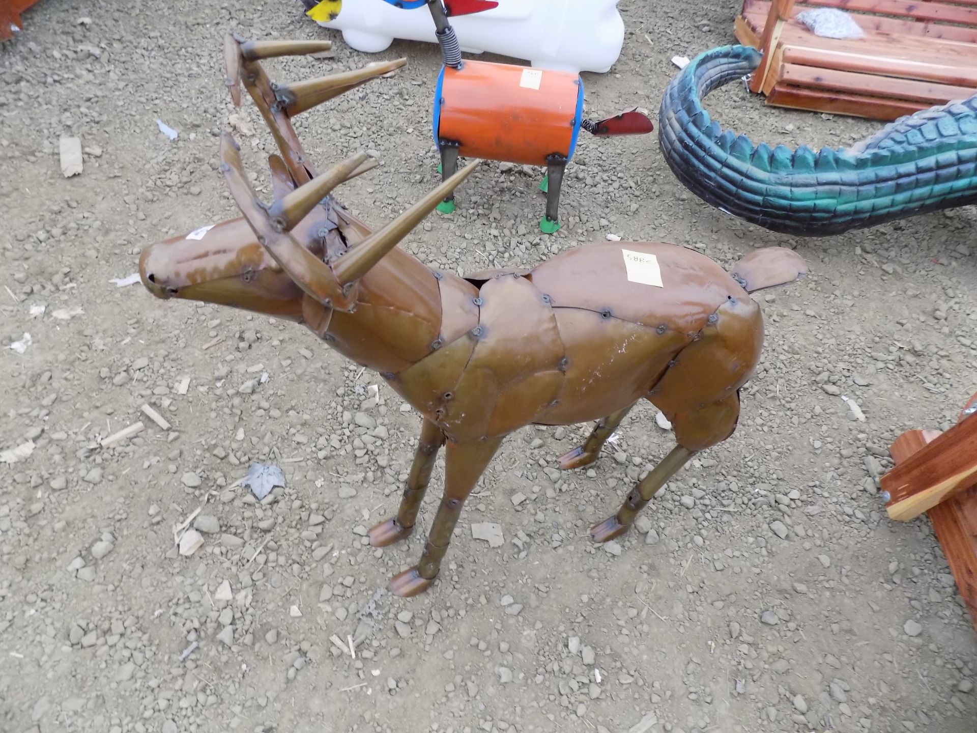 Welded Metal Buck Statue, 27'' Tall