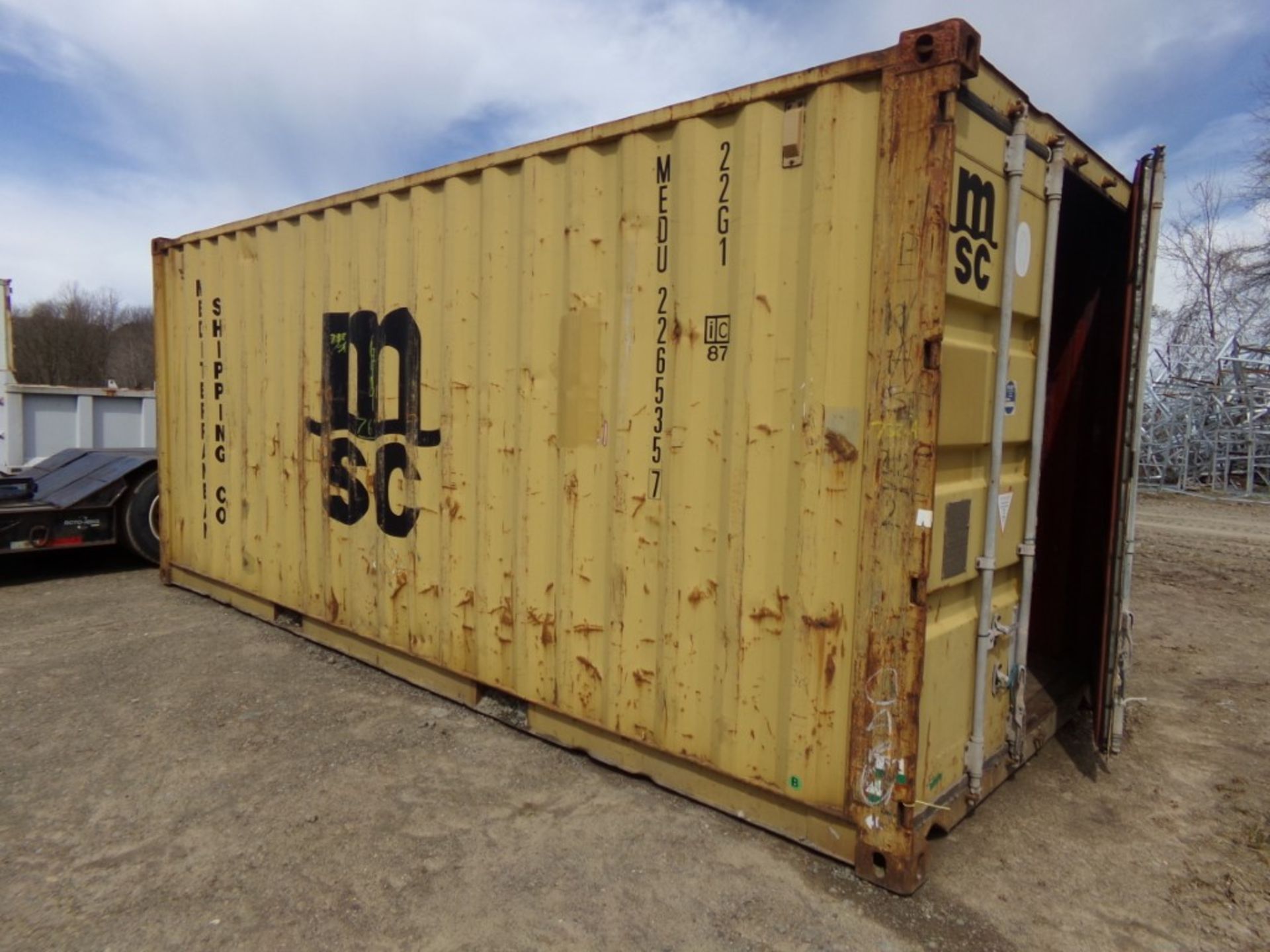 Yellow 20' Storage Container, Used, Cont # MEDU2265357