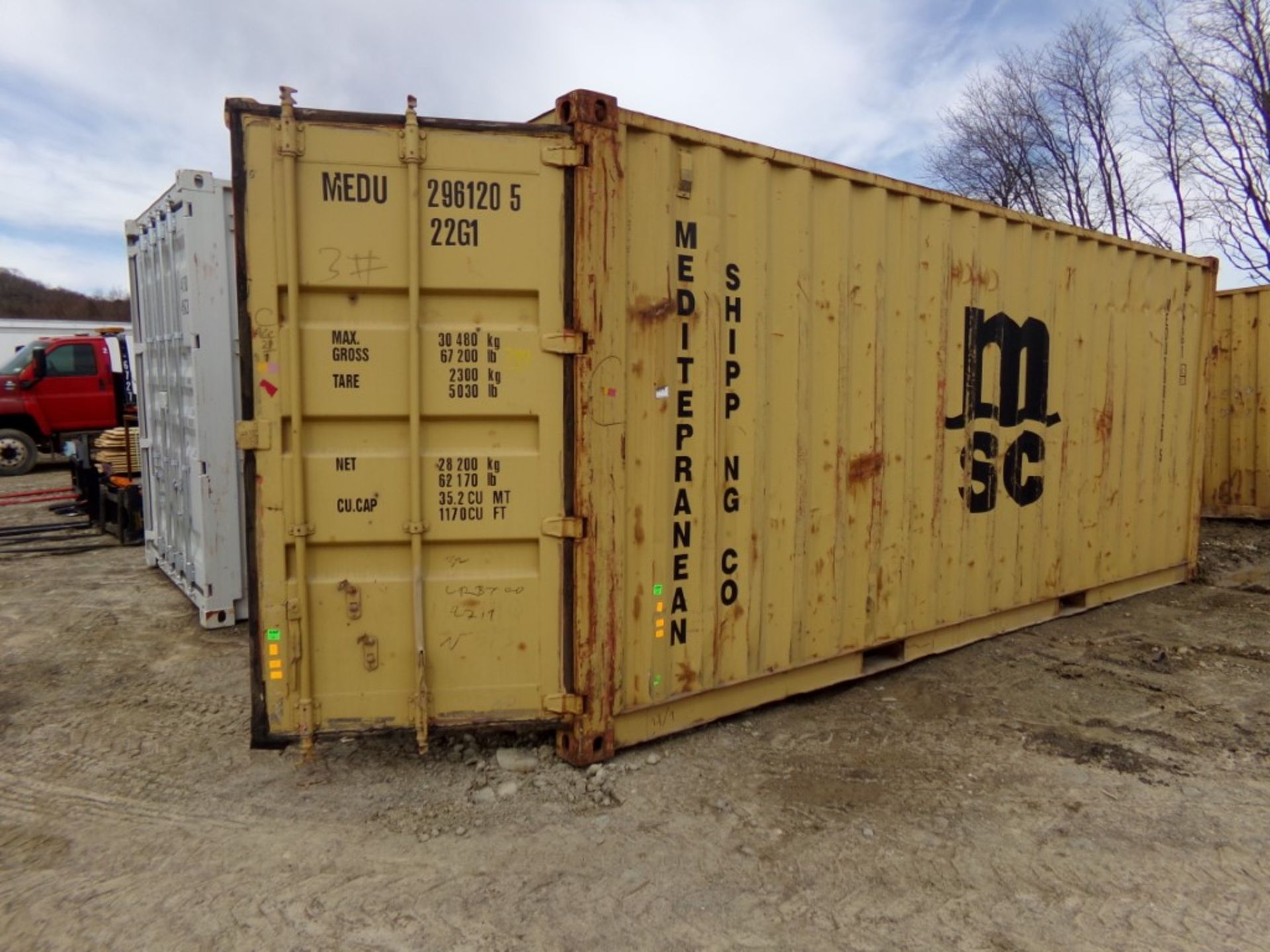 Yellow 20' Storage Container, Used, Dry Inside Cont. # MEDU-2961205