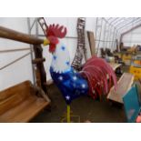 7' Tall, Welded, Tin, Patriotic Rooster