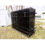 (22) Piece New Aluminum Black Fencing Panels w/Posts, SELLS AS A GROUP