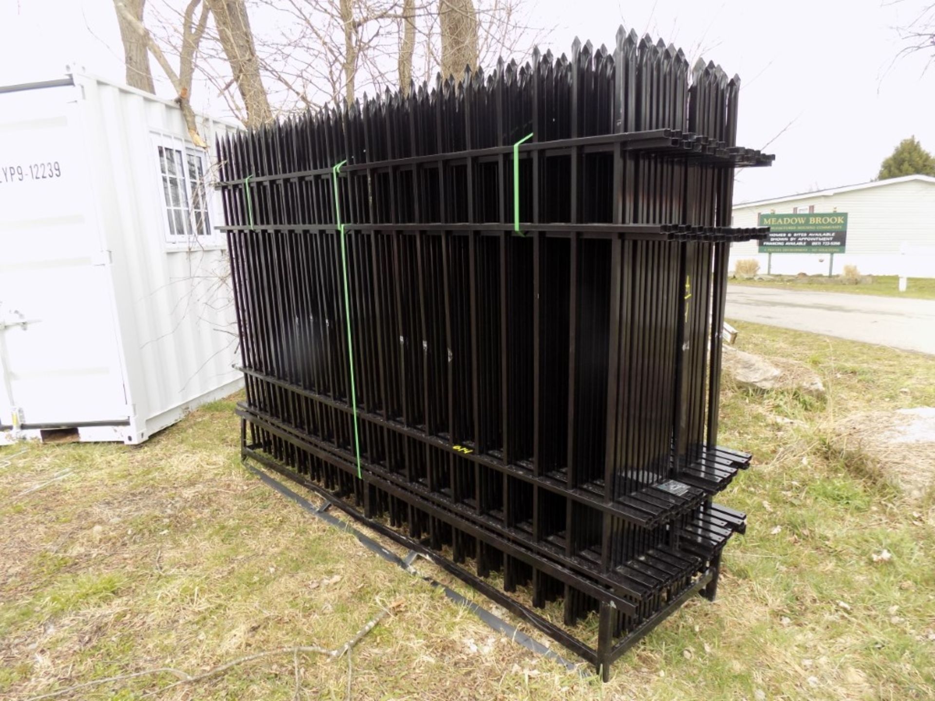 (22) Piece New Aluminum Black Fencing Panels w/Posts, SELLS AS A GROUP