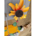 5' Tall Sunflower, Welded, Metal, Wind Mill