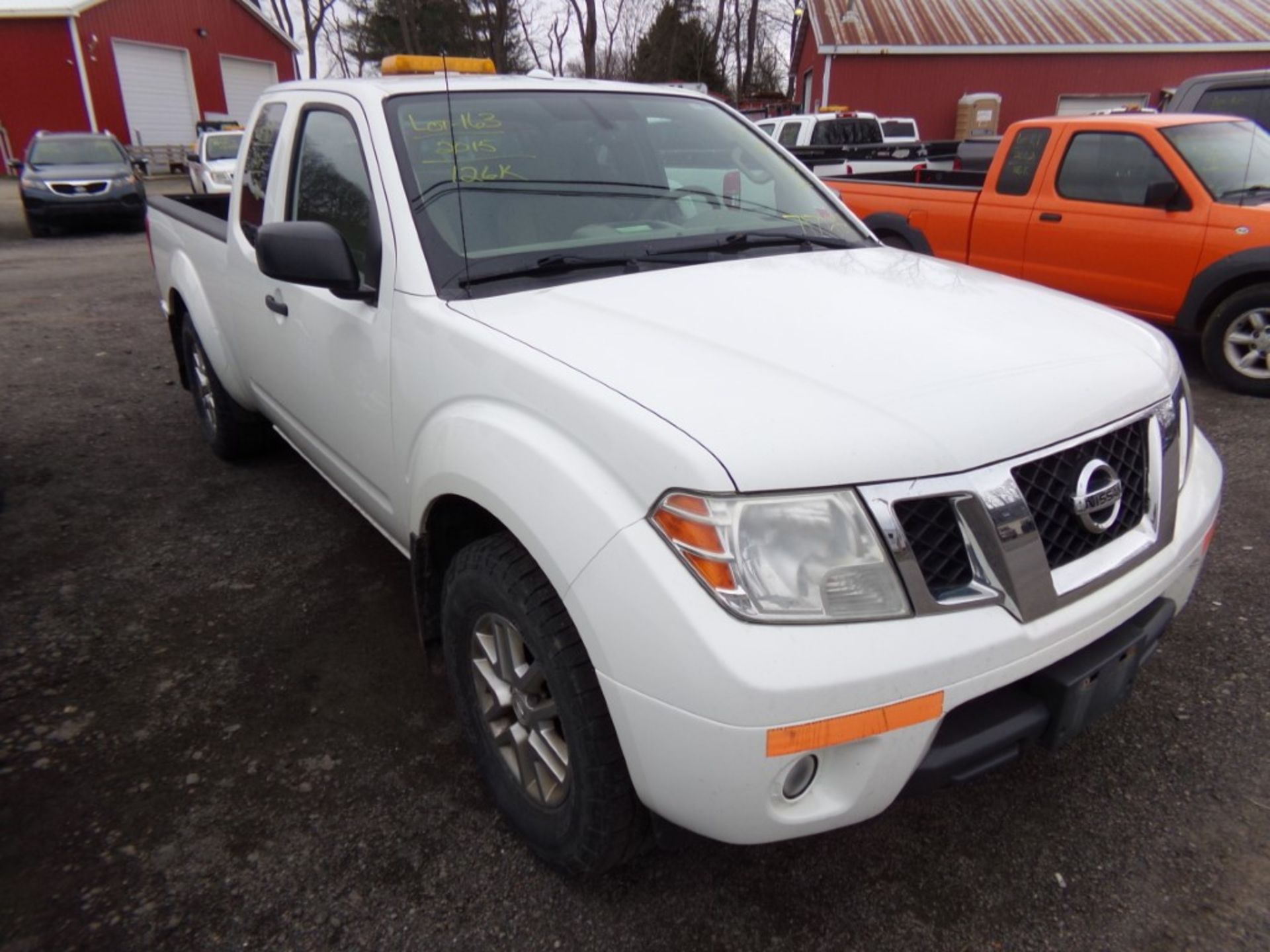 2015 Nissan Frontier SV 4 x 4 Ext. Cab, White, 126,409 Miles, Orange Light on Roof, SOME SURFACE - Image 4 of 11