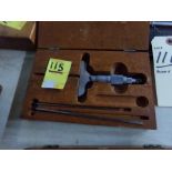 Starrett Depth Micrometer Special No. 449, Blade Style, (3) Anvils with Case