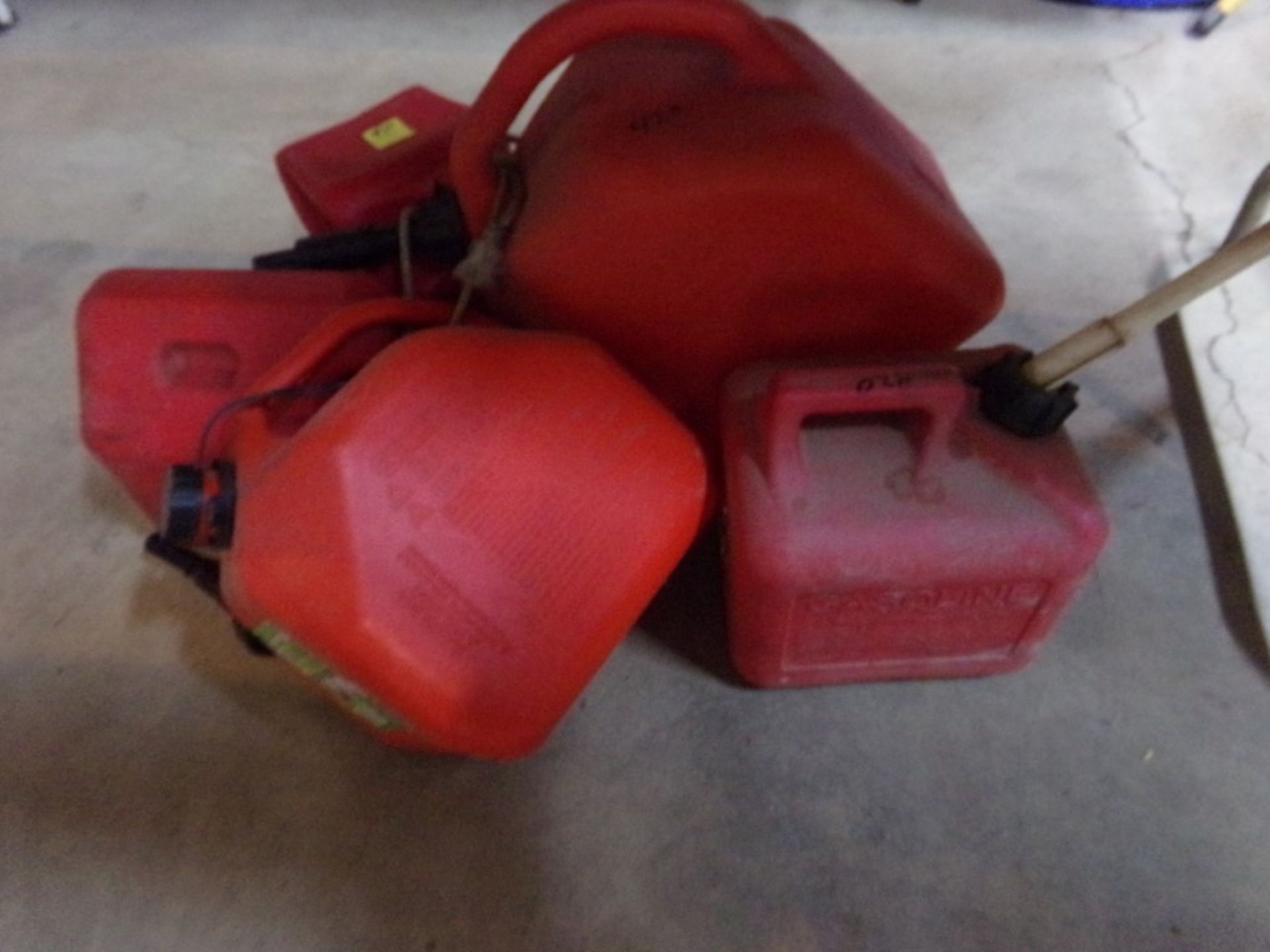 (5) Red Plastic Gasoline Cans