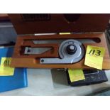 Precision Protractor, Starrett C359 with Wood Case & Box