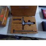Starrett Depthh Micrometer No. 443 Special, (3) Anvils with Case