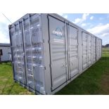 New, 40' Storage Container, 4-Dbl.Side Doors, 1-Dbl. Rear Door, Used 1 Trip, Container #: