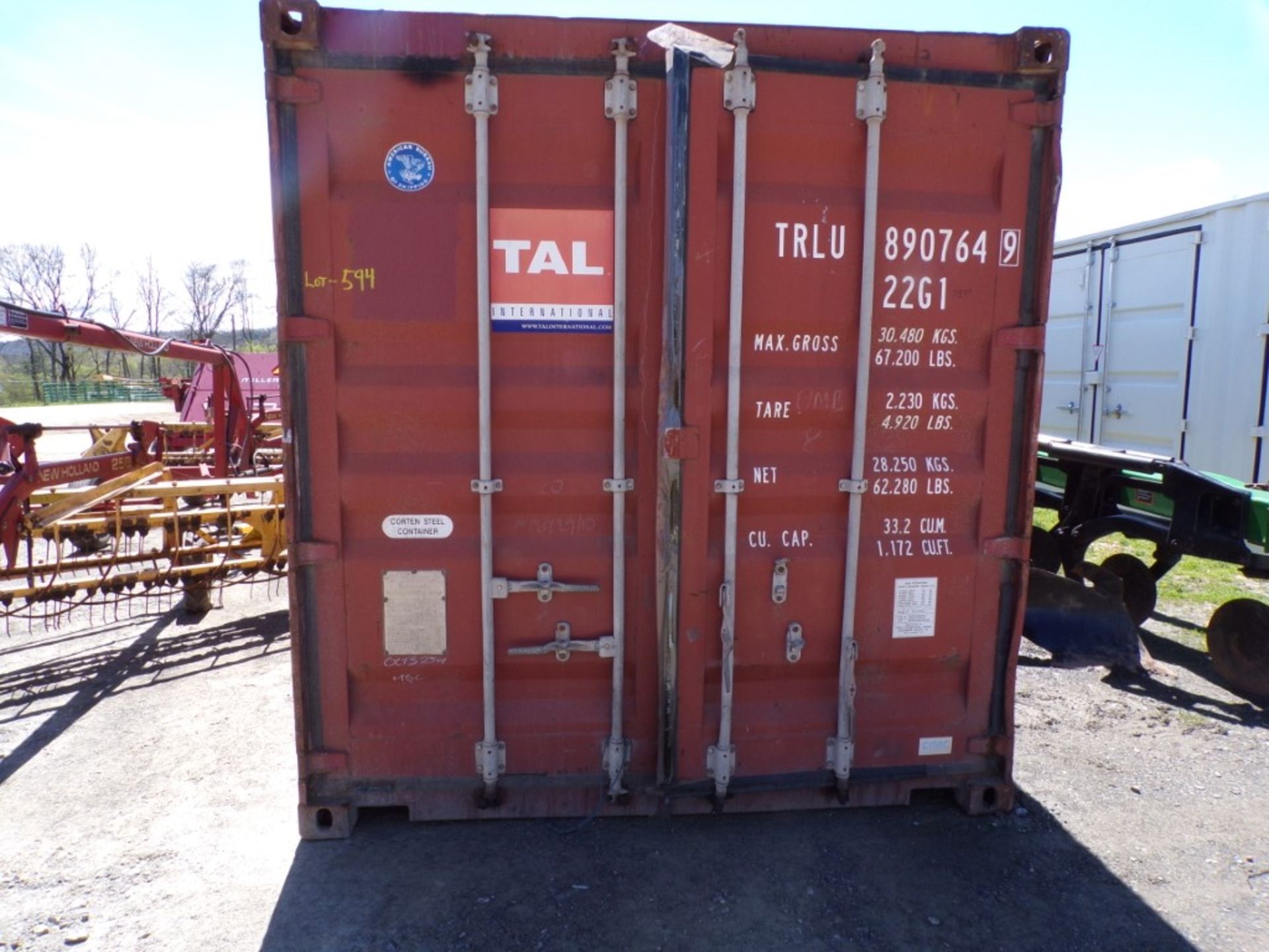 Red 20' Used Storage/Shipping Container, Cont. # TRLU8907649 (5137)