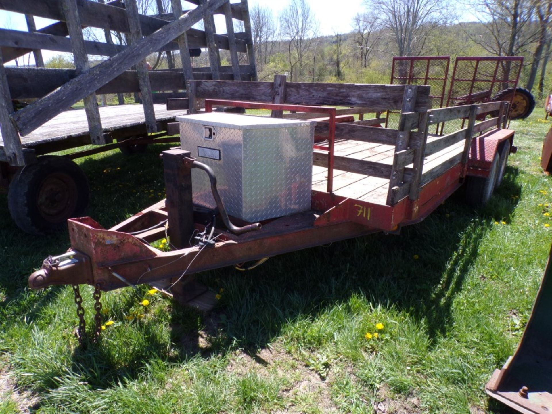 16'x6 Wood Stake Sided Utility Trailer, Convertible Hitch, Drop Down Gate, NO PAPERWORK, BOS ONLY (
