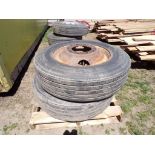 Pair of Low Profile 24.5 Tires on Steel Rims (5935)