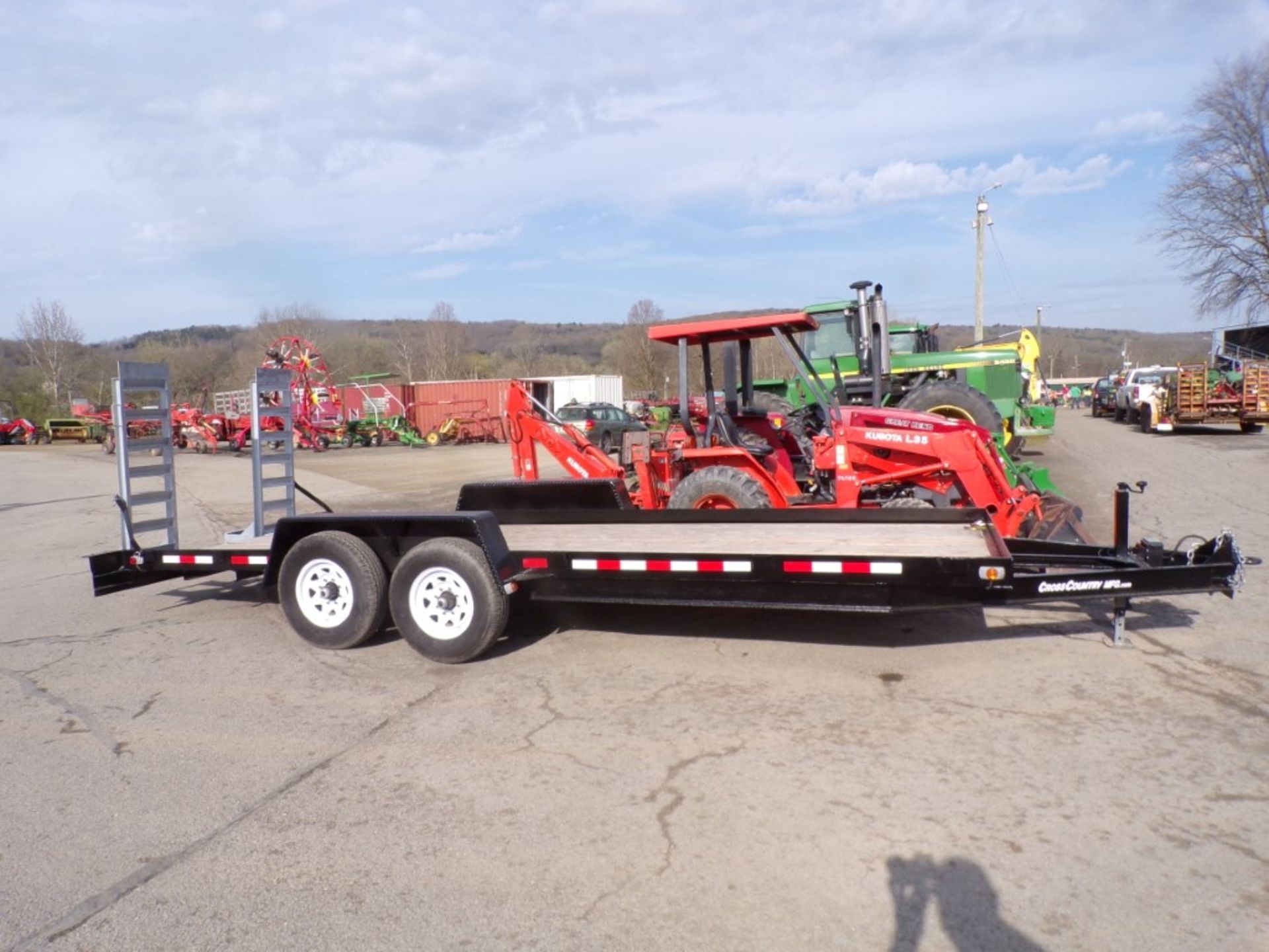 2024 Cross Country 6HD20 20' Equipment Trailer, 13800 GVWR, Pintle Hitch, Galvanized Ramps, Black,