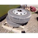 Pair of Low Profile 24.5 Tires on Alum. Wheels (5934)