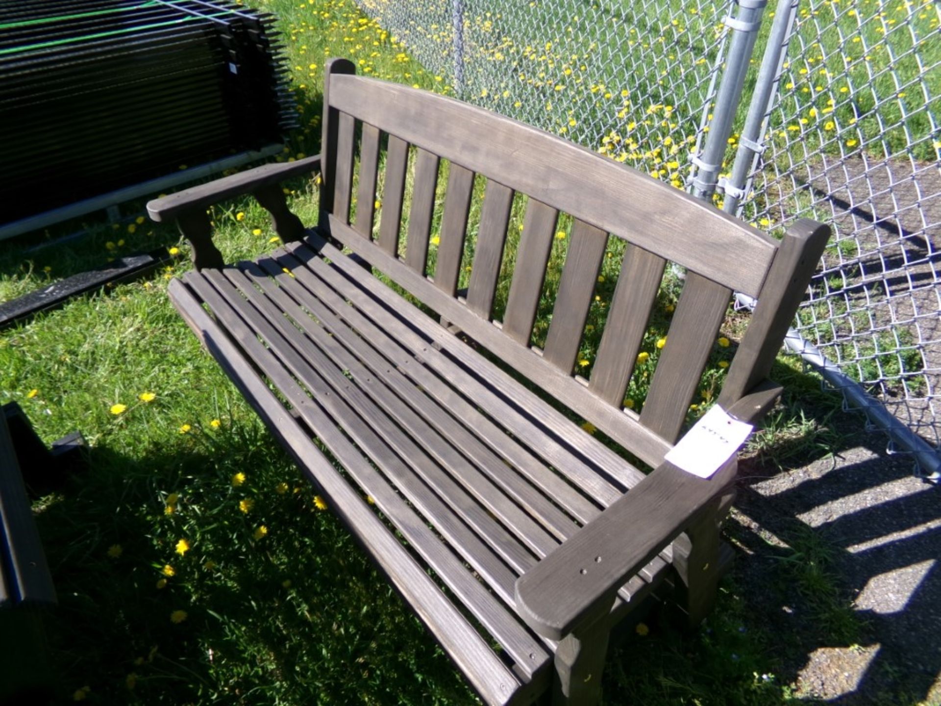 Dark Walnut Stained Amish Made Mission Style 5' Glider Bench (4547)