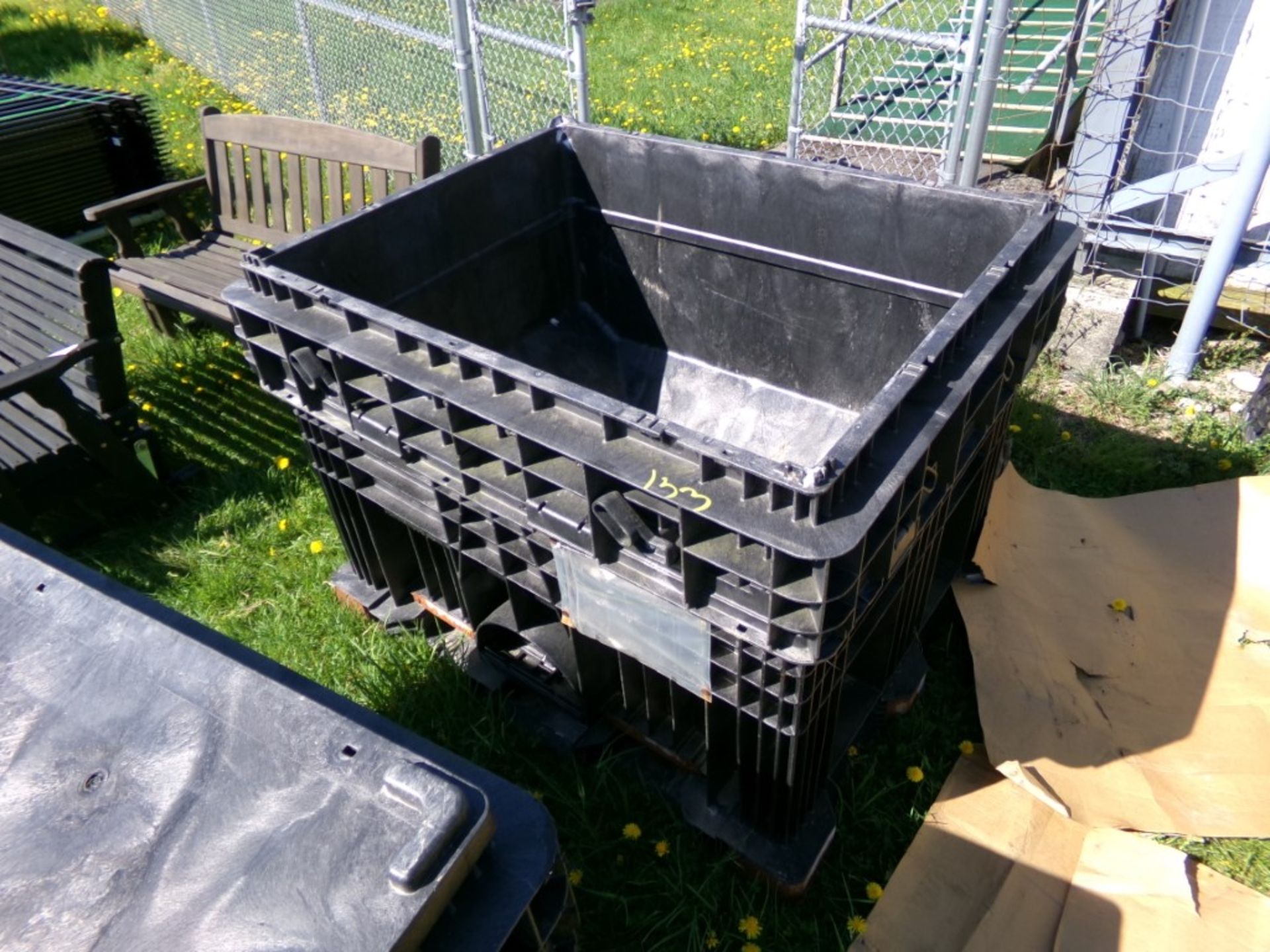 (2) Plastic, Stackable, Pallet Boxes, (1) Has A Lid (5434) - Image 2 of 2