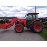 Kubota M8540 4wd Tractor with LA1353 Loader and Skid Steer Loader Bucket Coupler, Hydraulic