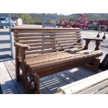 Walnut Stained Amish Made 5' Roll Back Glider Bench (4575)