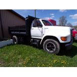 1995 Ford F800 Reg. Cab Dump Truck, 20'' Tires, Steel Body, 162,126 Miles, NEEDS BRAKE WORK, Air