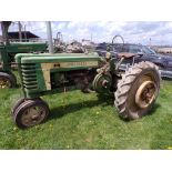 JD H Tractor, Complete, w/Rear Weights - Not Running, Needs Work (4309)