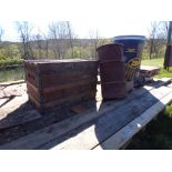 (2) Barrels, Chest and Box of Old Tools (6686)