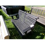 Black Stained Amish Made 4' Roll Back Glider Bench (4560)