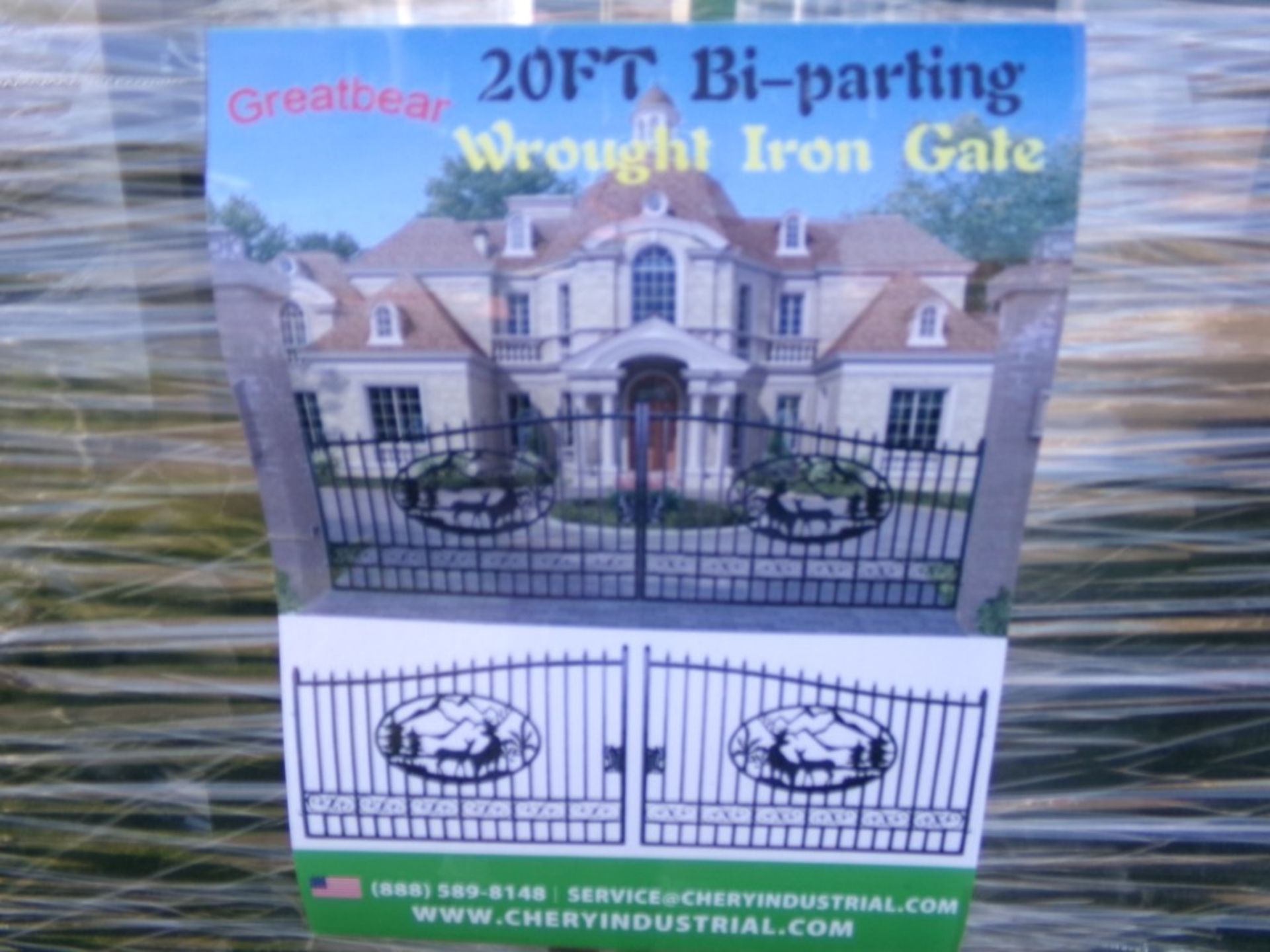 New Great Bear 20' Bi-Parting Wrought Iron Gates (5186)