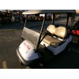 White Club Car Electric Golf Cart, Canopy, Windshield, Bag Holder, Charger Under the Seat (5165)