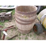 (2) Antique Wooden Barrels - (1) Large, (1) Small (Inside) (5289)