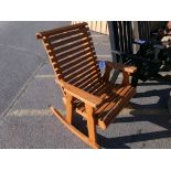 Cedar Stained Amish Made Adirondack Rocking Chair, Horizontal Slat (4550)