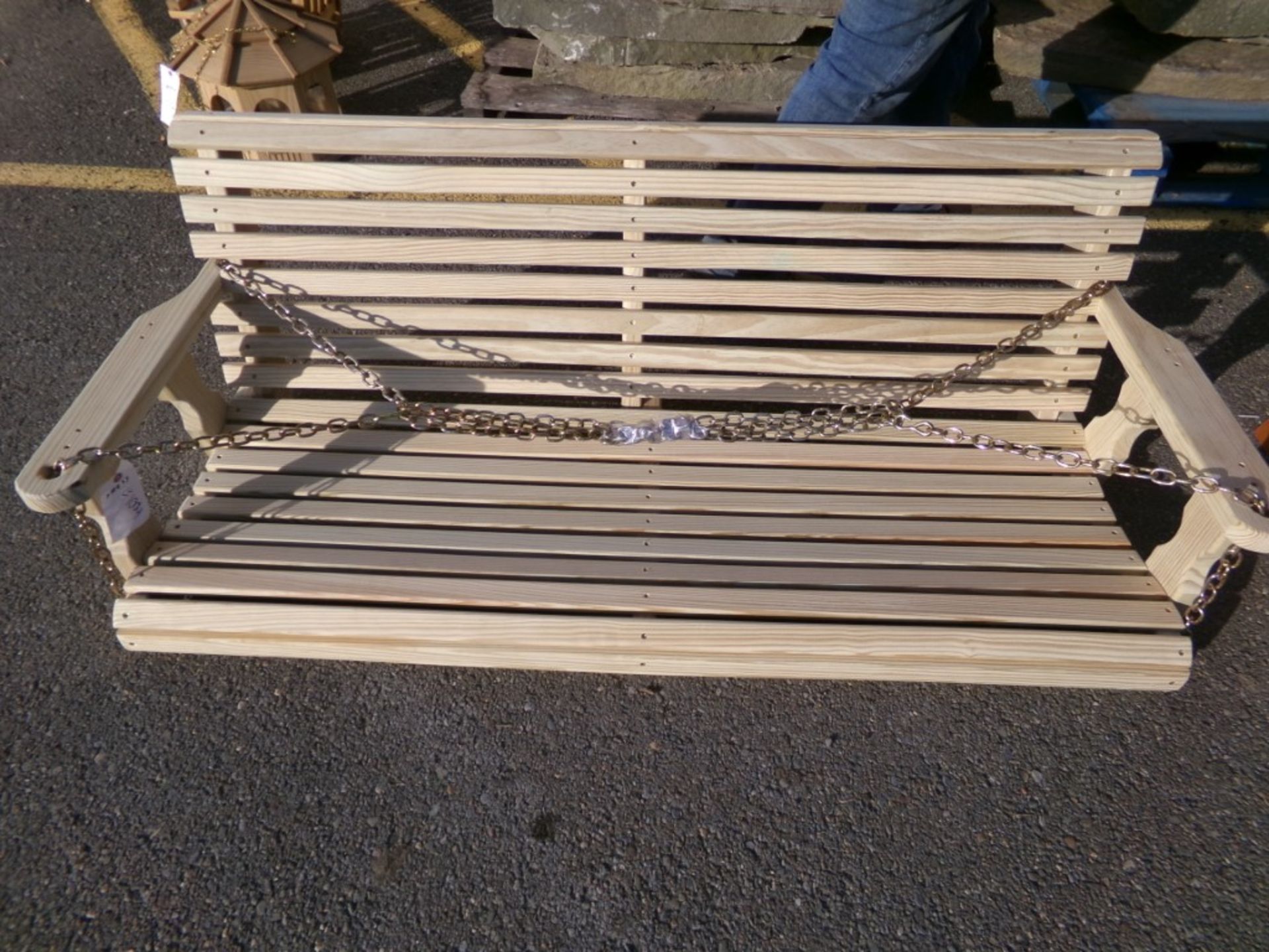 Unfinished Amish Made 5' Roll Back Porch Swing (4483)