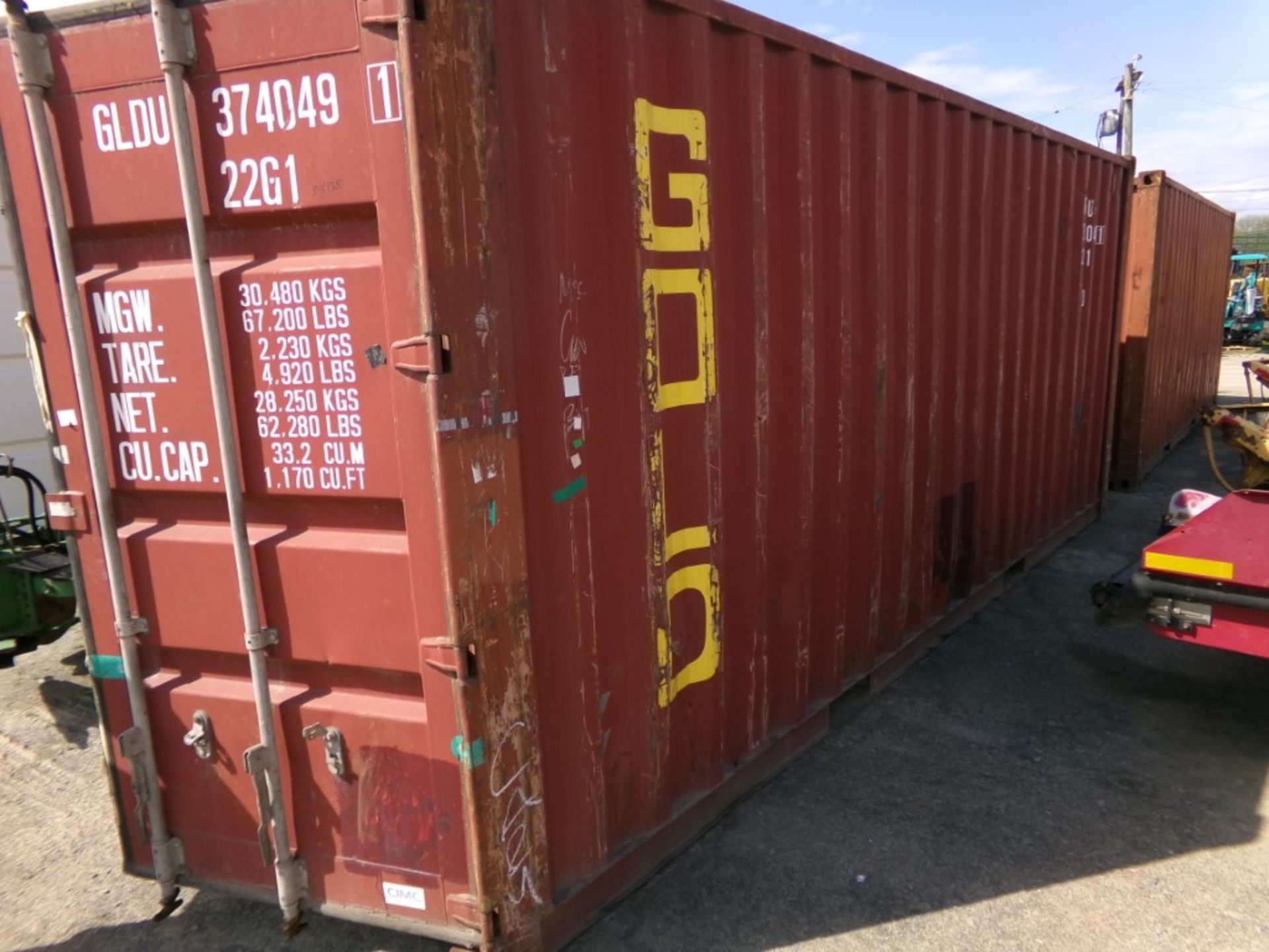 Red 20' Used Storage/Shipping Container, Cont. # GLDU3740491 (5138) - Image 2 of 2