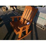 Cedar Stained Adirondack Rocking Chair, UPRIGHT SLAT BAD (4549)