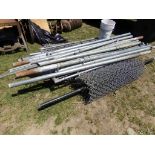 Lg Group of Chain Link Fence w/Poles and Top Rail (5923)