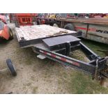 1985 Custom Tandem Axle Deck Over Trailer with Drop Down Ramps, Tongue Tool Box, Pintle Hitch, 14,