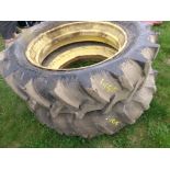 Pair of 6 Ply Tractor Tires off John Deere A, 14.9-38 on 13'' Rims (5073)