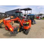 New AGT H15 Mini Excavator, Gas Eng., Thumb, Boom Hyd's, Dozer Blade, Side Controls, Orange (4448)