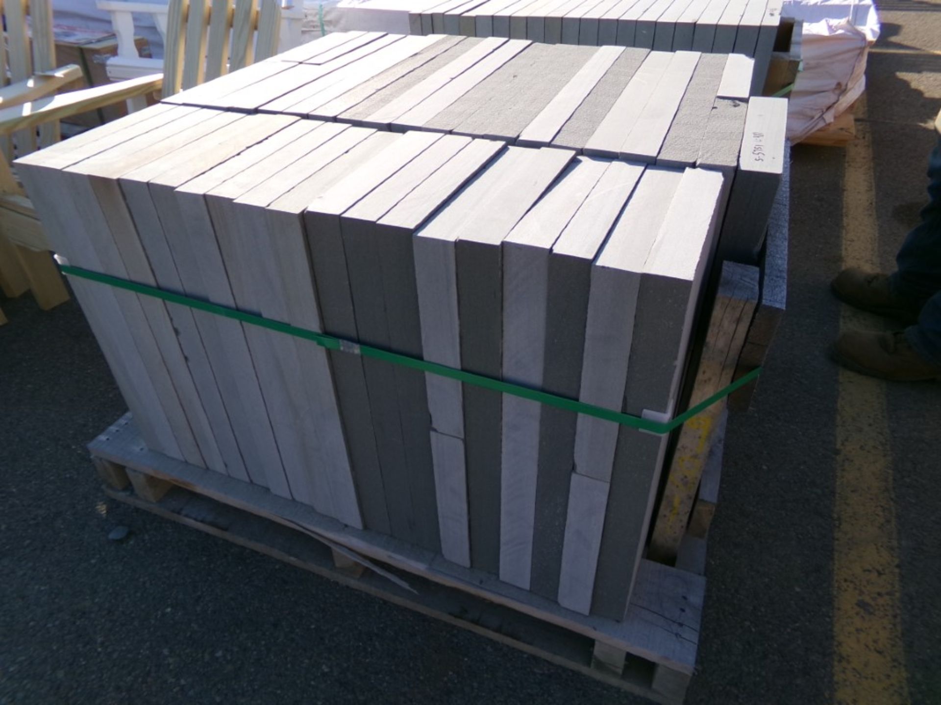 Pallet with 116 Sq. Ft. of 2'' Blue Stone Pattern, Varying Thickness and Dimensions, Sold by the Ft.