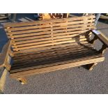 Walnut Stained Amish Made 5' Roll Back Glider Bench (4579)