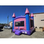Pink 10' x 10' Castle Bounce House - Works Good (6630)