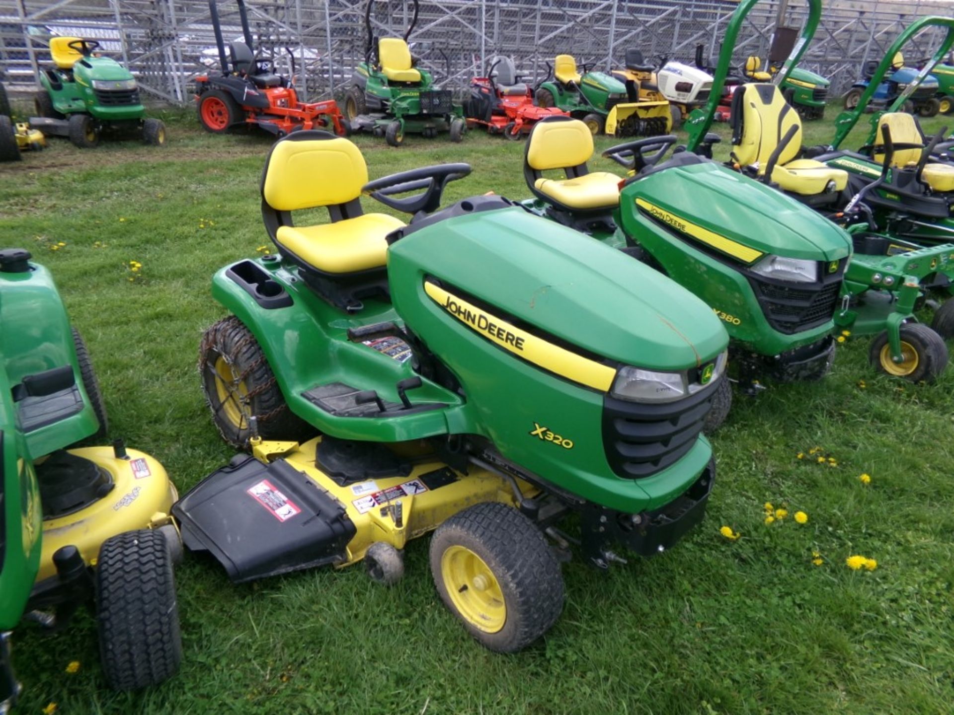 JD X320 Mower w/48'' Deck, 22 HP Kawasaki Eng, (2) 20 Kg JD Weights, Rear Tire Chains, 425 Hrs, Ser. - Image 2 of 2