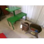 Table, Bench, Planter and Mop Bucket (2848)