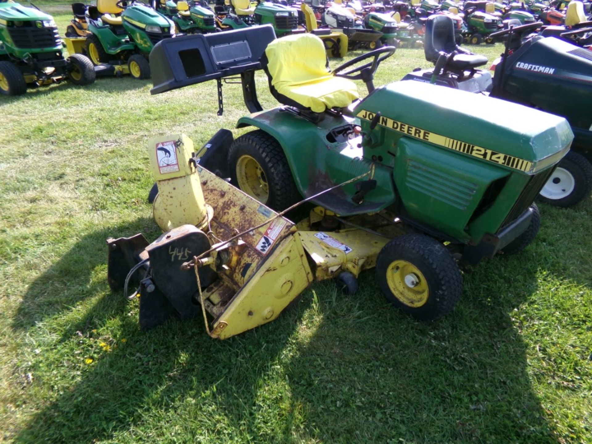 John Deere 214 Riding Mower, 46'' Deck, 14 Hp, Kohler s/n 318227 w/Blower And Bagger (5429) - Image 2 of 3