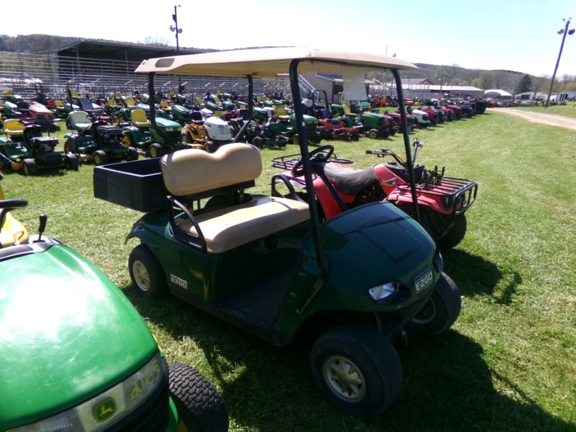 Green ''TXT 48'' EZ-Go Electric Golf Cart, Canopy, Poly Utility Box, Charger Under the Seat (5166) - Image 2 of 3