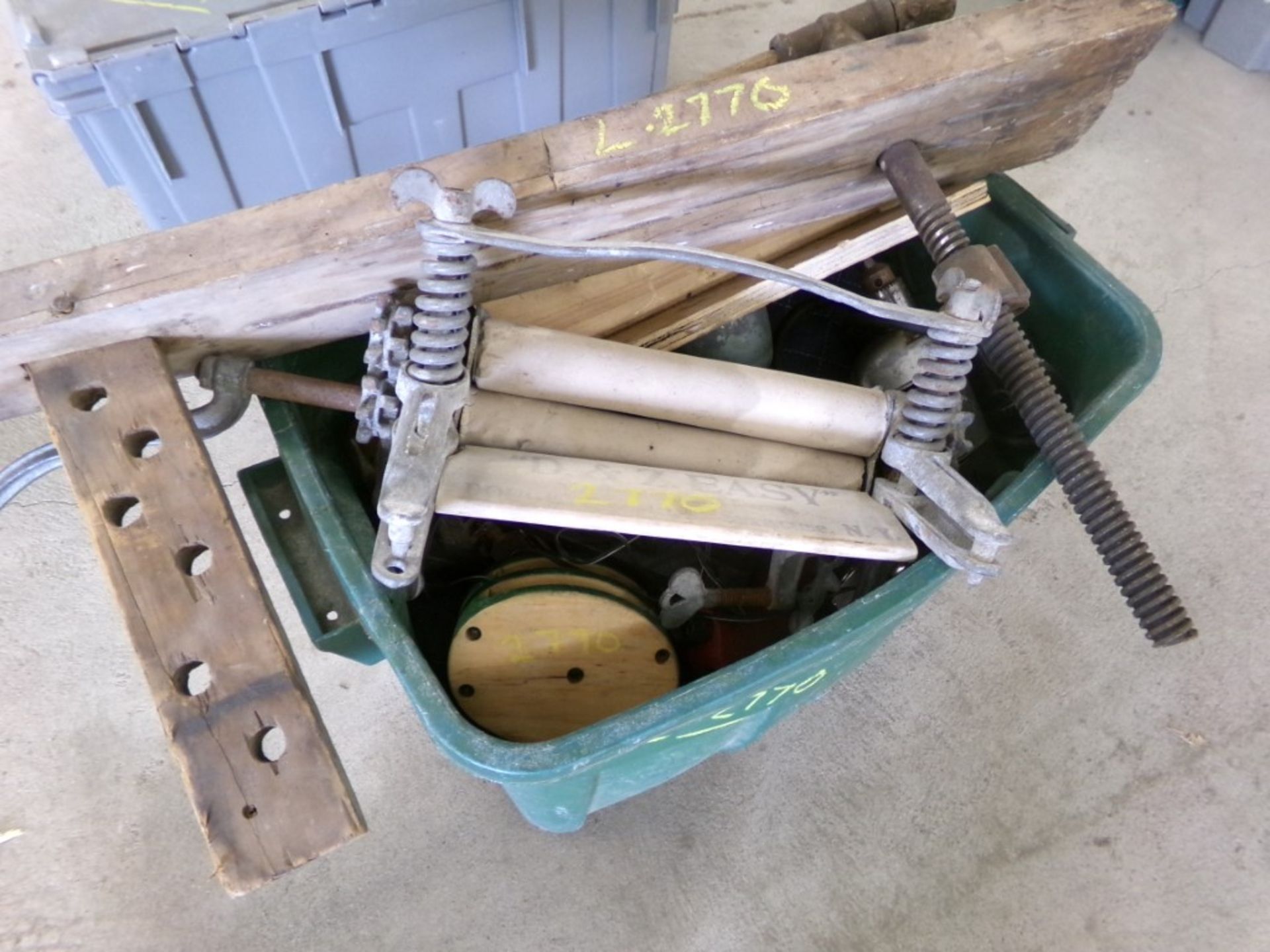 Tote with Wooden Vise, Etc. (2770)